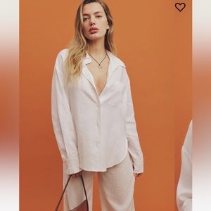 Reformation Will Oversized Linen Shirt Small